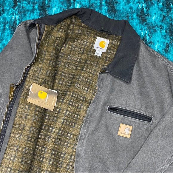 NWT Carhartt Jacket XXL J97 Grey Duck Fleece Lined - Picture 2 of 12